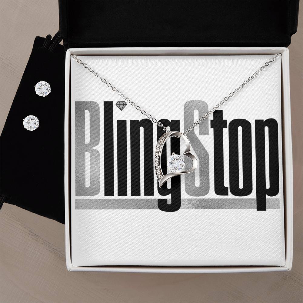 BlingStop Forever Love Necklace + Earrings