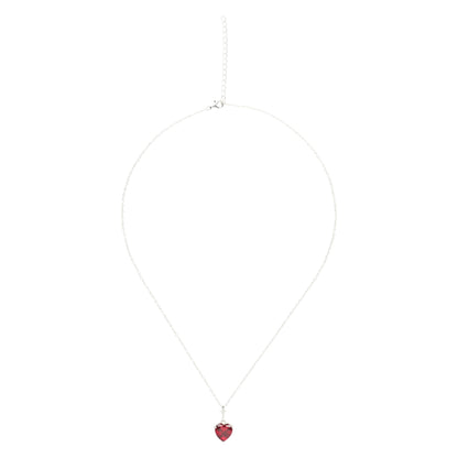 BlingStop 925 Sterling Silver Red Heart Pendant Necklace