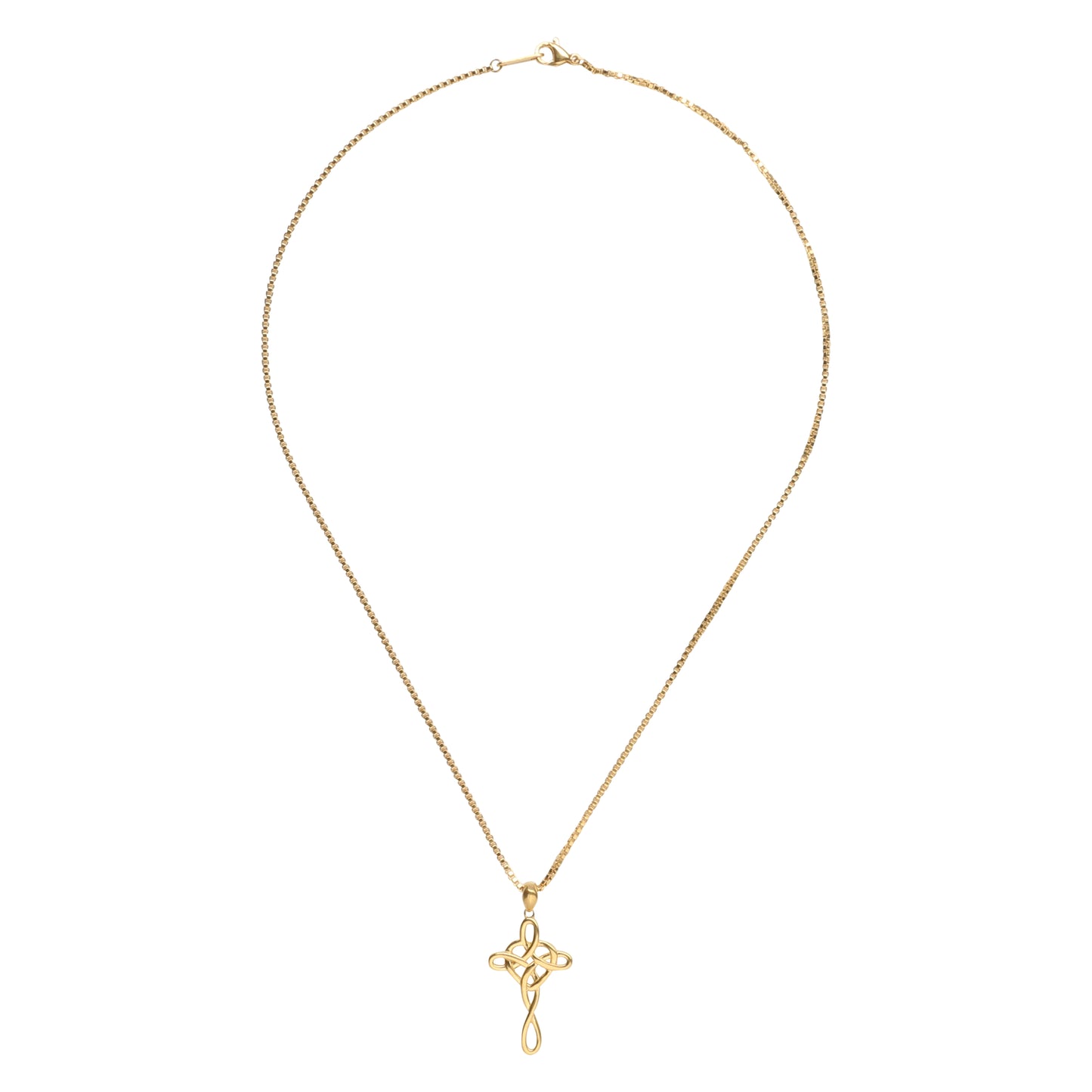 BlingStop 14K Gold Plated Infinity Cross Pendant Necklace